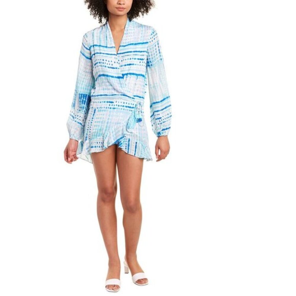 Rococo Sand Blue & White Tie-Dye Mini Dress